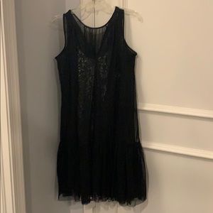 Tracy Reese Sequin and Tuile Black Dress Size M